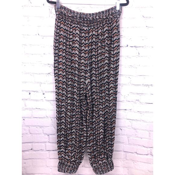 Anthropologie Tribal Slash Pockets Harem Style Viscose Ankle Jogger Size L - Picture 5 of 12